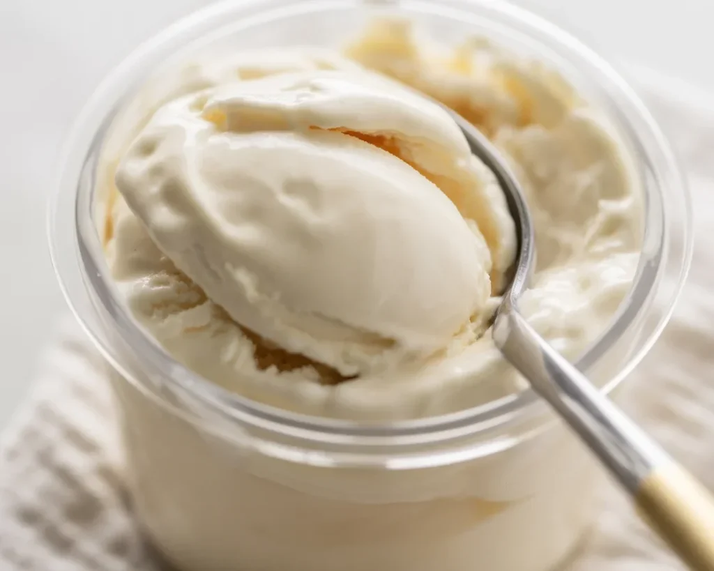 High protein ice cream made with Ninja Creami and protein shake ingredients.