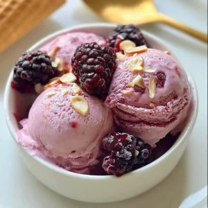 Delicious blackberry ice cream made with the Ninja Creami machine