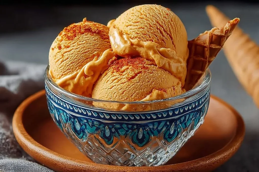 Delicious Ninja Creami pumpkin ice cream served in a bowl