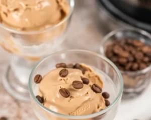 Delicious homemade coffee ice cream made using a Ninja ice cream maker.