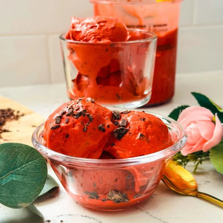 Delicious red velvet ice cream made in the Ninja Creami