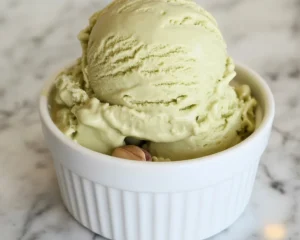 Creamy, refreshing high-protein pistachio ice cream made with healthy ingredients.