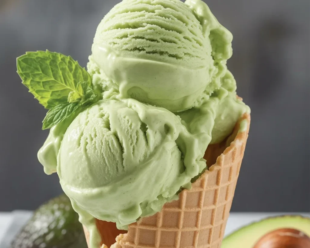 Ninja Creami Avocado Ice Cream with creamy texture and fresh avocado flavor.