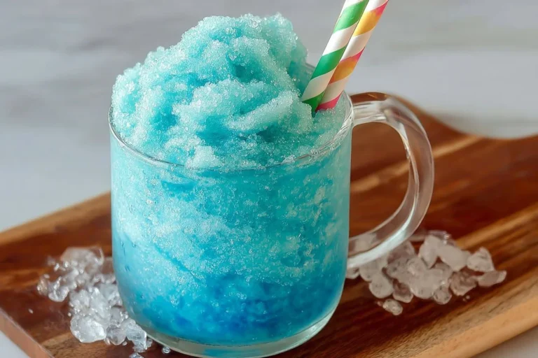 Ninja Slushi Blue Raspberry Slush beverage in a cup