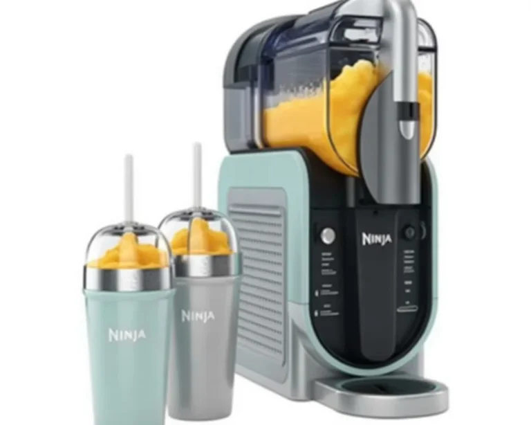 Ninja slushie maker creating refreshing frozen drinks effortlessly at home.