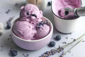 Sugar Free Blueberry Lavender Ice Cream