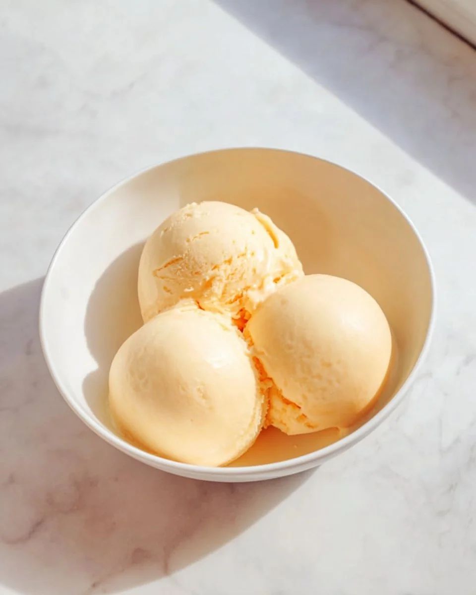 Low-Calorie Peach Yogurt Ice Cream