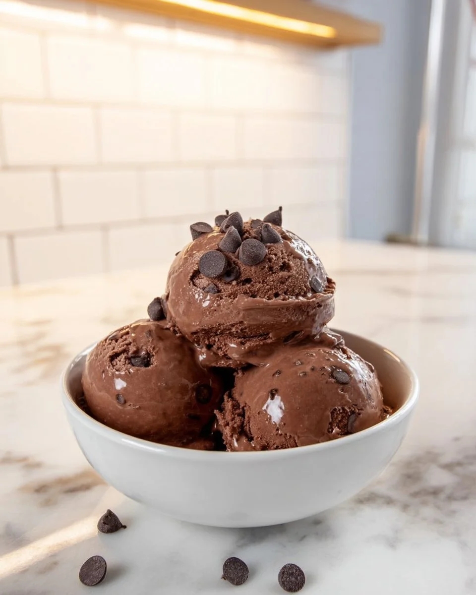 Double Chocolate Dark Protein Ice Cream with Chocolate Chips Ninja Creami
