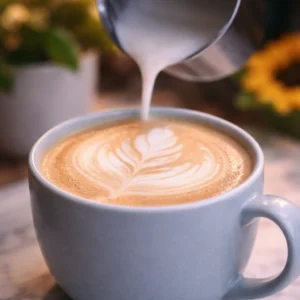 Delicious Moka Pot Latte prepared using stovetop brewing method