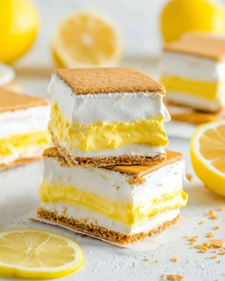 Delicious Lemon Ice Cream S'mores with zesty lemon flavor and toasted marshmallows