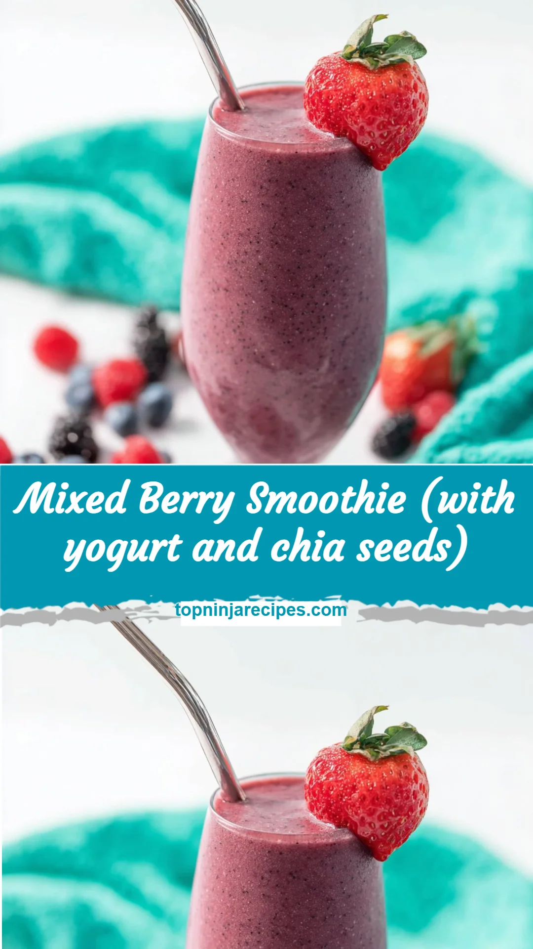 Mixed Berry Smoothie (with yogurt and chia seeds)