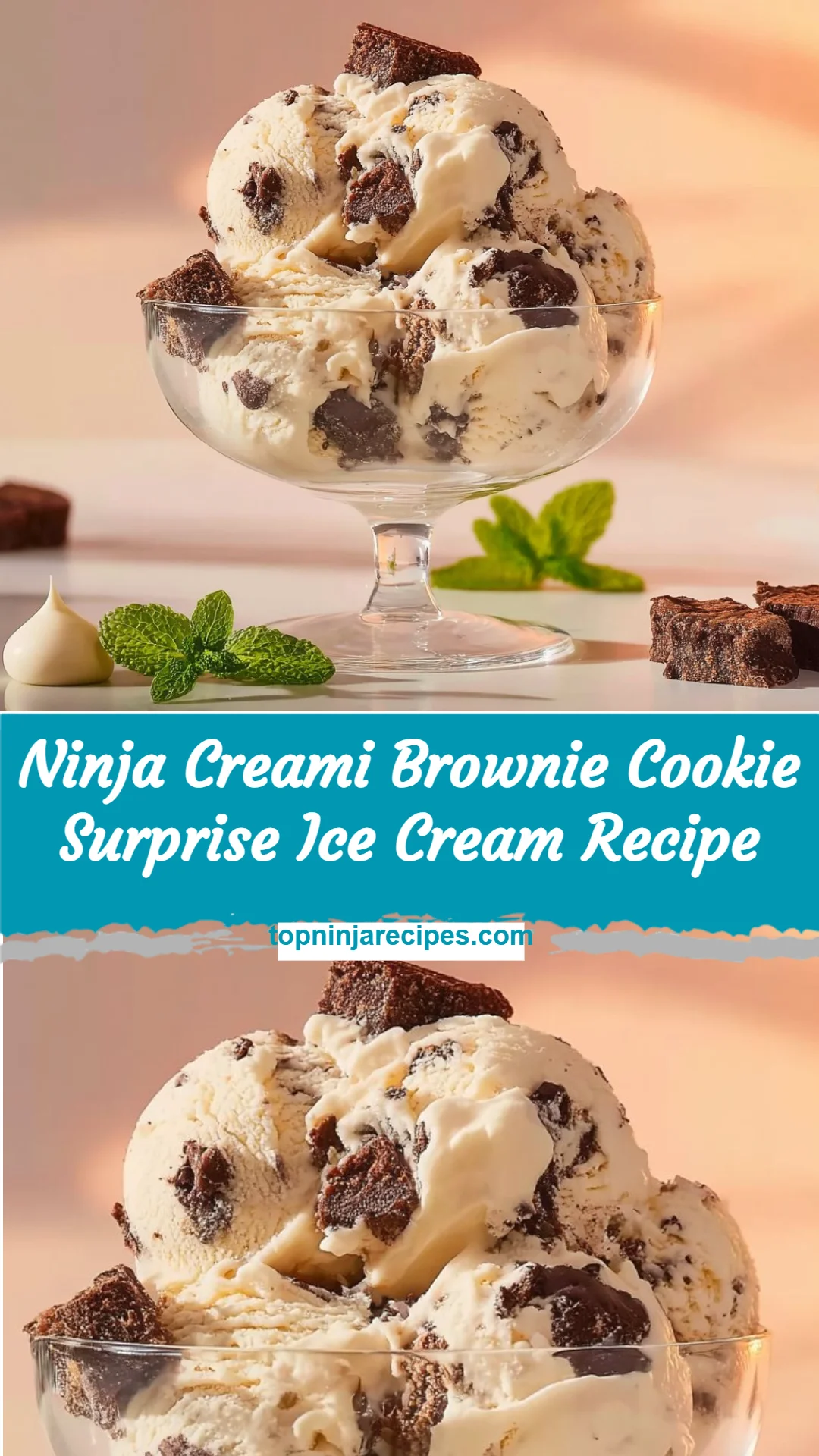 Ninja Creami Brownie Cookie Surprise Ice Cream Recipe