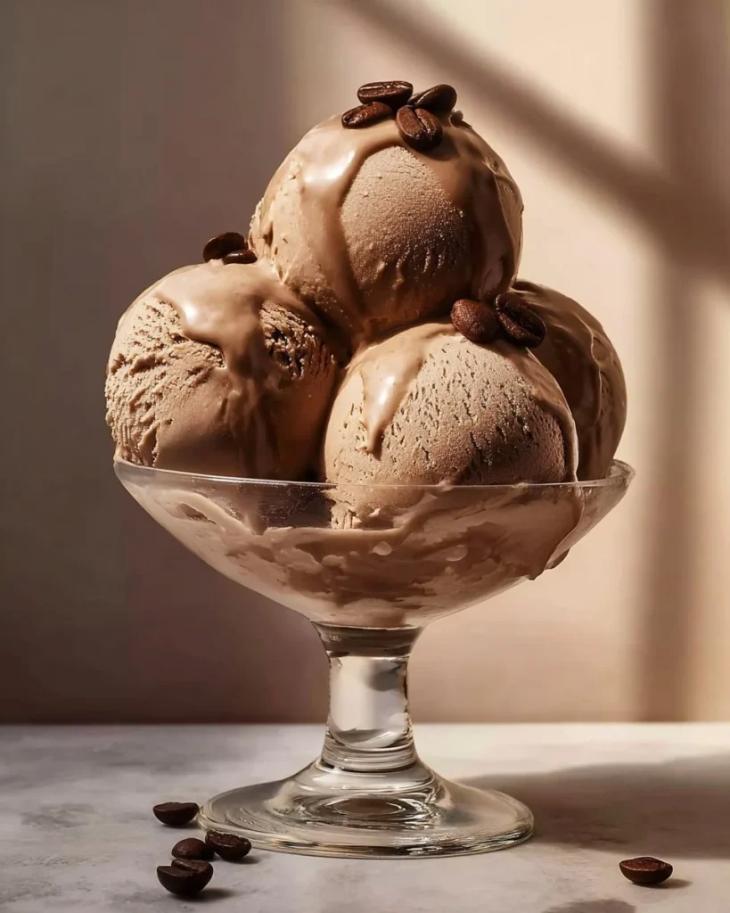 Delicious homemade coffee ice cream made with Ninja Creami