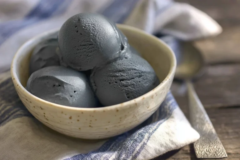 Delicious homemade blueberry ice cream made with the Ninja Creami.