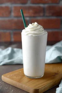 Ninja Creami Frozen White Hot Chocolate served in a stylish glass