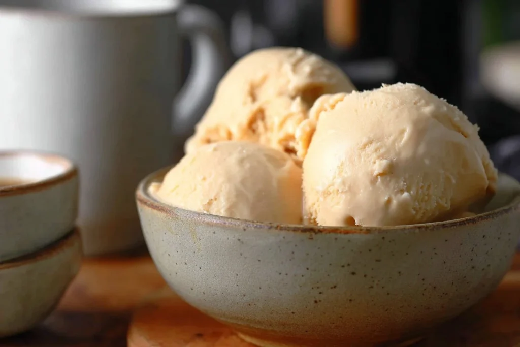 Delicious Sugar-Free London Fog Ice Cream with Earl Grey tea and vanilla