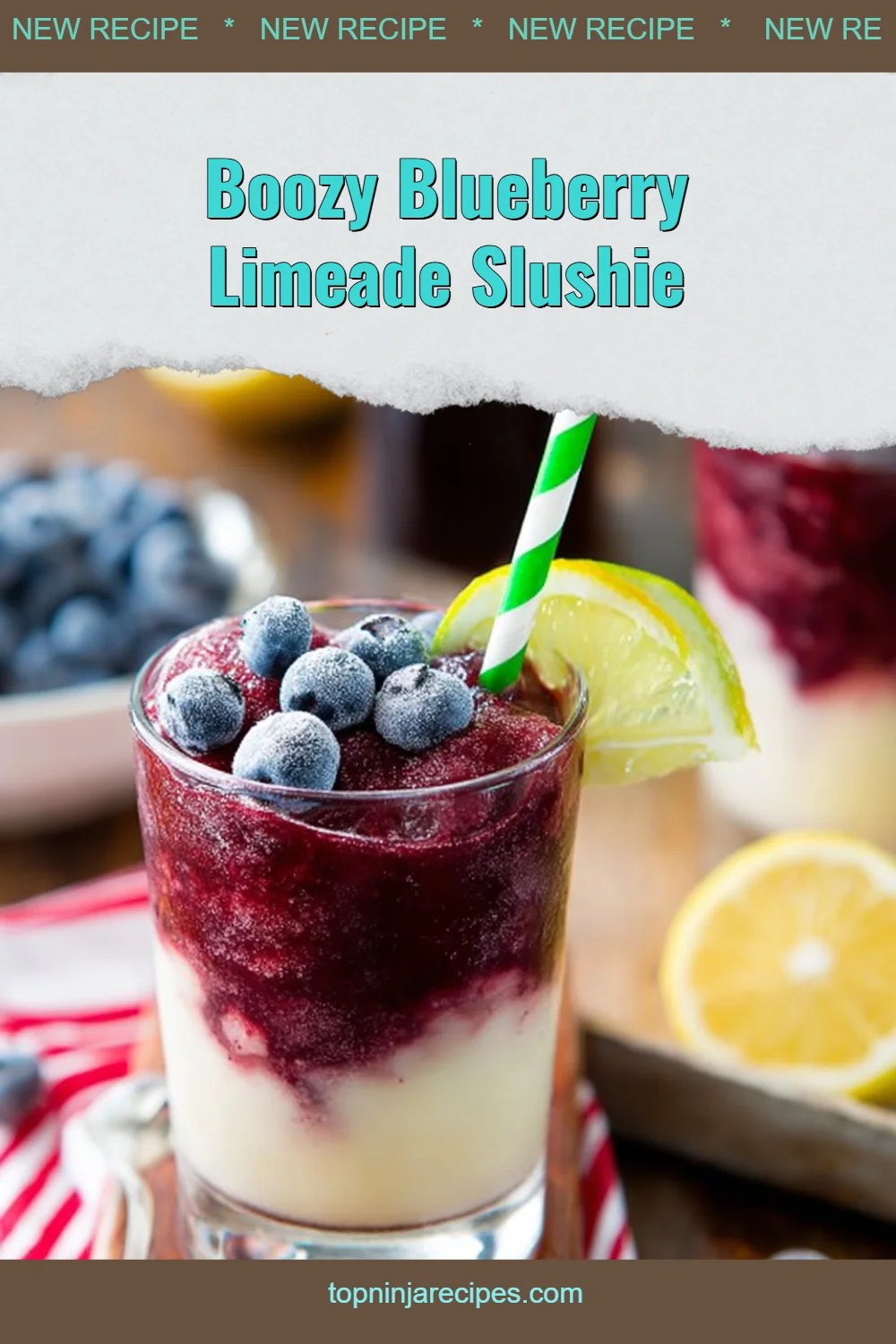 Boozy Blueberry Limeade Slushie