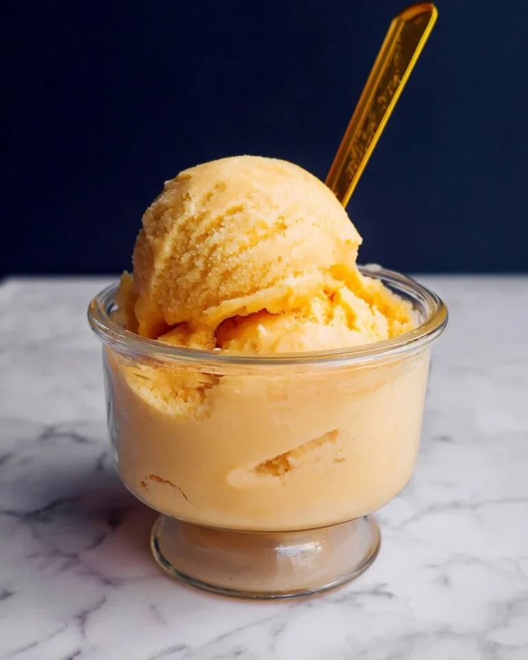 Delicious Orange Sorbet made using the Ninja Creami machine