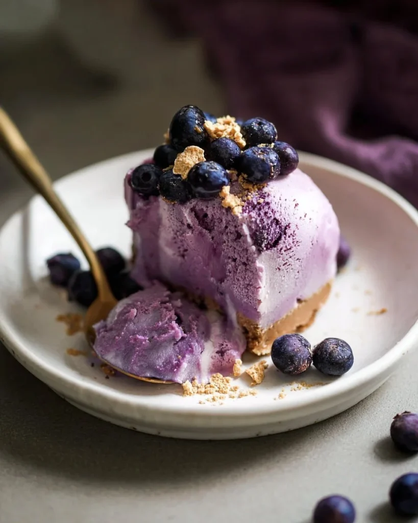 Protein Ice Cream Blueberry Cheesecake - a creamy and healthy dessert option