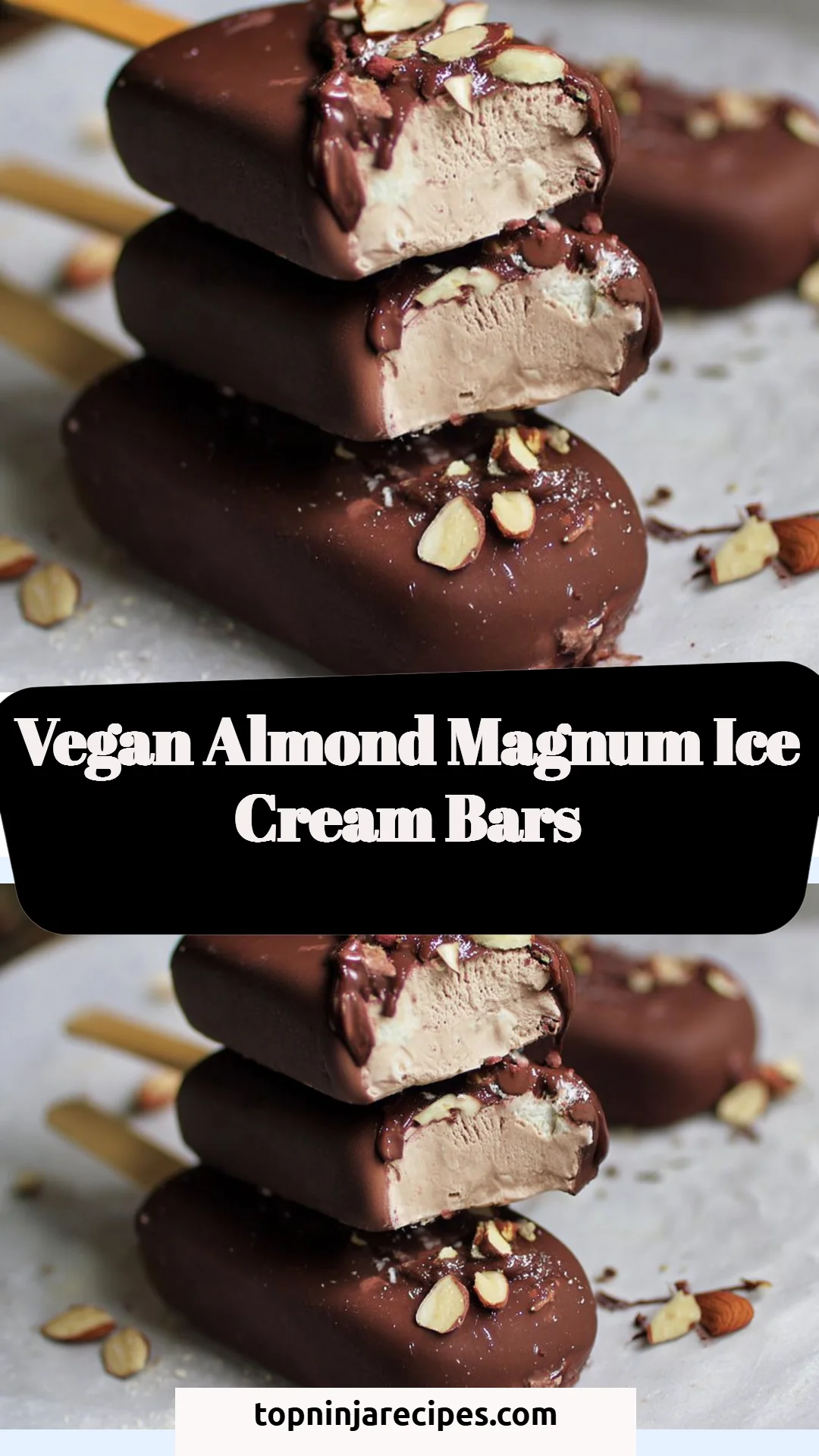 Vegan Almond Magnum Ice Cream Bars